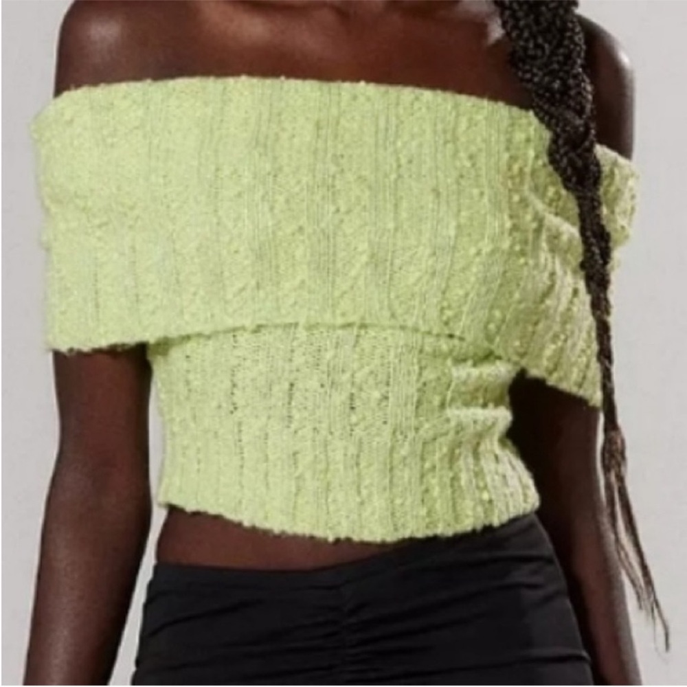 Silence + Noise XS Top Starlett Foldover Sweater Tank Top green Urban Outfitters